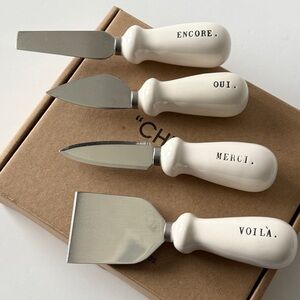 Rae Dunn by Magenta Cheese Knife Set (Yum Serve Spread Slice) NEW